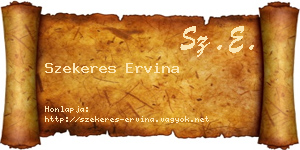 Szekeres Ervina névjegykártya